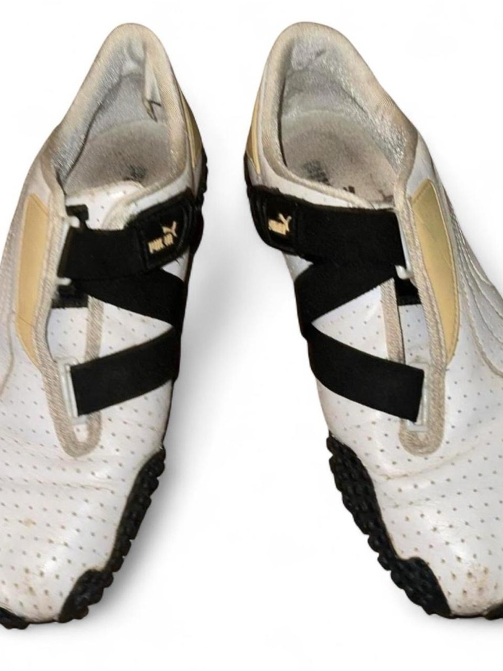 VTG Puma Women’s Mostro Sneakers White 341953-03 Perforated Leather Athletic